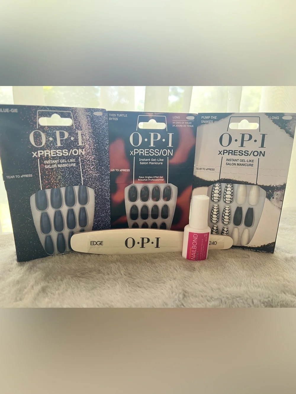 OPI xPRESS/ON Press-On Nails Bundle | Blue-Gie Pump the Snakes This Turtle Bytes